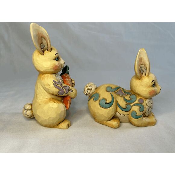 Jim Shore Easter Bunnies Set of Two 2012, 4031211 & 4031212 Great Condition - Picture 5 of 6